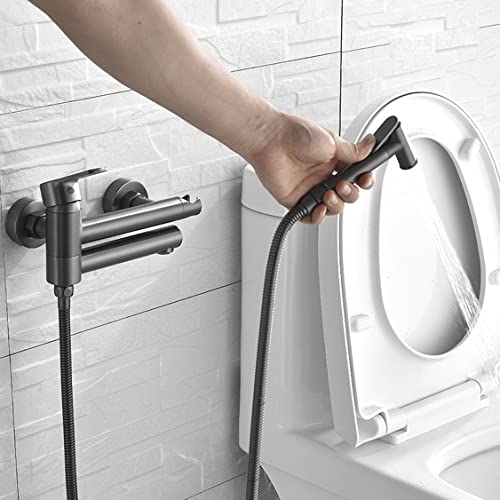 Ensemble de douche de luxe gris avec robinet de baignoire