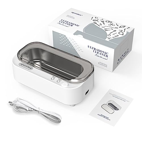 Ultrasonic Jewellry Cleaner 350ml, 47KHz Portable Professional Household Ultrasonic Cleaner Machine for Jewelry Glasses Watches Silver Rings Necklace Shavers Dentures Coins