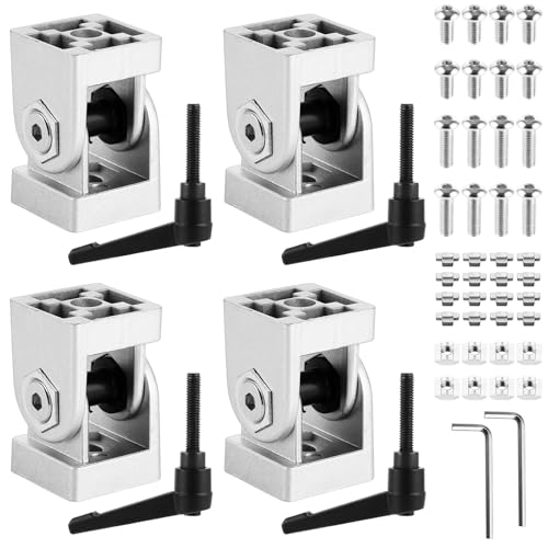 Oungy 4 Stück Gelenkverbinder 30x30, Aluprofil 30x30 Verbinder, Gelenk Aluprofil mit Klemmhebel, Verbinder Einstellbar Gelenk 180° Drehbereich, Montagezubehör für Aluprofil, 3d-drucker, DIY-projekt