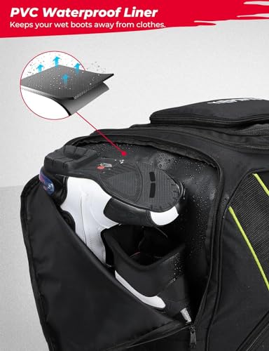 Kemimoto Motorcycle Gear Bag, 112L Dirt Racing Gear Bag For Motocorss Supercross Snowmobile Gear Bag Extra Large Capability Xxl Black thumb #3