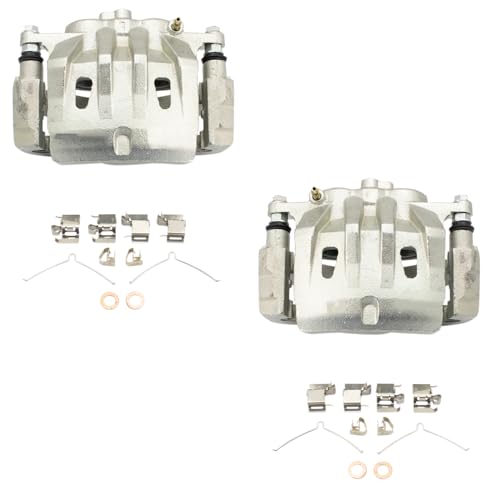 Image of TRQ Front Brake Caliper Set Brackets Hardware Zinc Coated Compatible with 2015-2017 Lexus NX200t 2018-2021 NX300 2015-2021 NX300h 2010-2015 RX350 RX450h 2008-2013 Toyota Highlander