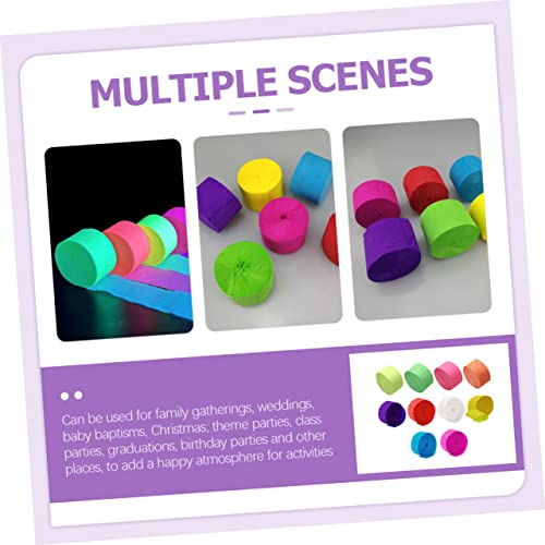 TEHAUX 10 Peças Papel Crepom Fluorescente Decoração De Papel Crepom Papel De Parede Flâmulas Decoraç