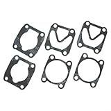 2 Set 3 in 1 Luftkompressor Zylinderkopf Basis Ventilplatte Dichtungen Unterlegscheiben Schwarz Kunststoff mit 48x62mm Lochabstand Kompatibel mit Luftkompressor Reparatur und Wartung, 6 Stück