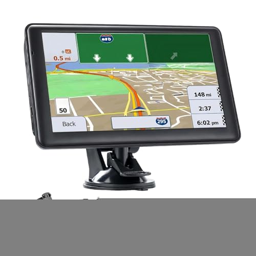yybng Navegador GPS para Coche,Navegación para Coche 7 Pulgadas (17.8 cm) | Pantalla Táctil con Mapas Inteligentes Dispositivo Portátil para Viajes Largos Carretera Camiones Autocaravanas