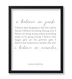 Poster Master Motivational Poster - Retro Inspirational Print - I Believe In Pink, I Believe In Miracles, Woman Empowerment - 8x10 UNFRAMED Wall Art - Gift for Girl, Friend - Wall Decor for Home