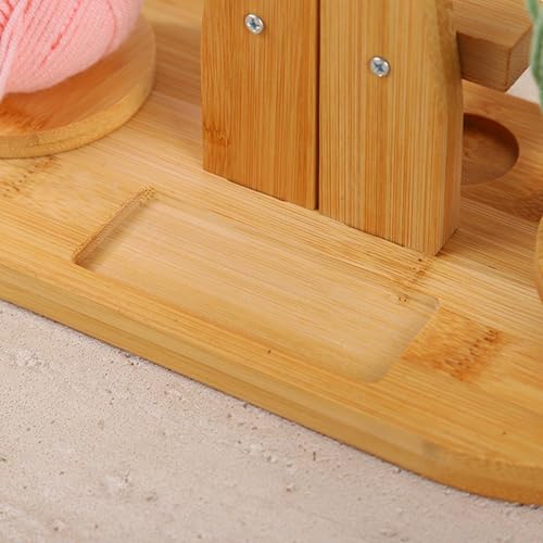 Soporte magnético giratorio de madera con doble husillo para tejer y ganchillo sin enredos 8