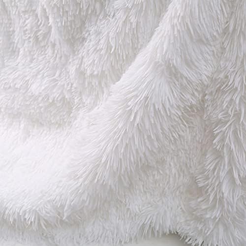 N / A Blanket Faux Fur Throw Fleece 200 * 230cm Soft Blanket Elegant Fluffy Throws Blankets Suitable for Bed or Sofa(White)