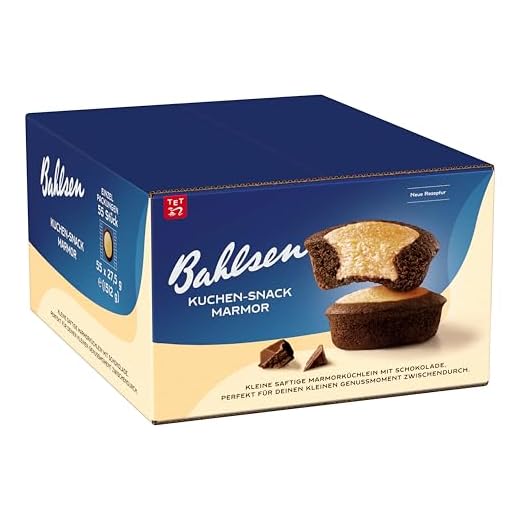 Bahlsen Kuchen-Snack Marmor - Großpackung mit ca. 55 Dessertpackungen à 27,5 g - einzeln verpackte Marmorkuchen (1 x 1,51 kg)