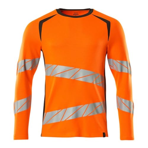 Image of Mascot 19081-771-1418 Accelerate Safe Premium Modern Fit Two-Tone T-Shirt, Long Sleeve, Hi-Vis Orange/Dark Anthracite, XL One Size