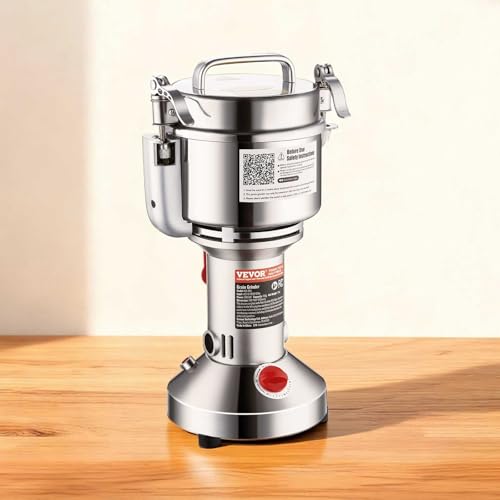 Vevor 750G Mulino Elettrico Per Cereali, Macina Spezie Commerciale Alta Velocità 2000 W, Macchina Polverizzazione In Acciaio Inox, Per Cereali Secchi, Spezie, Caffè, Mais, Pepe, Tipo Oscillante - 8