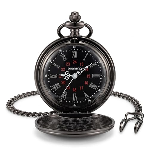Relógio De Bolso Masculino Vintage Original Quartz Antigo (Preto)