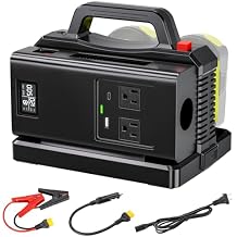 500W Pure Sine Wave Power Inverter for Ryobi 18V Battery, 18V DC to 120V AC Converter with USB-C/USB-A Charger, Inverter for Vehicles, Car Plug Adapter Outlet for Laptop