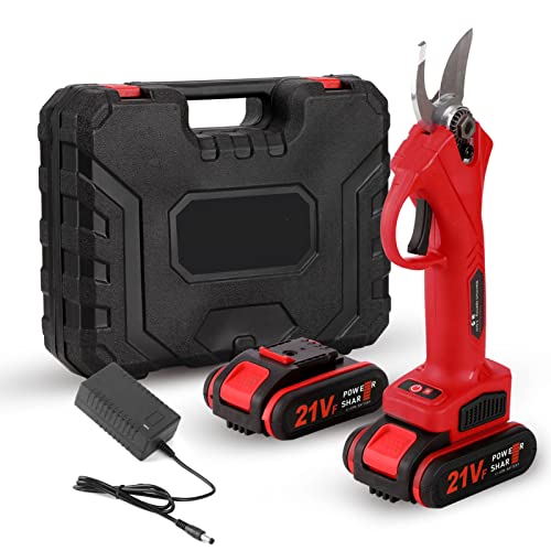 Tijera de podar eléctrica sin escobillas 88VF 21V y 30mm + Motor cepillo 4 pulgadas herramienta carpintería Cahinsaw for huerto jardín Portátil(Rot)