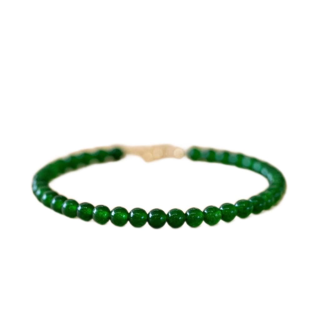 Pulsera de jade verde Mujer Vintage Ping an Beads Pulsera de cuentas Accesorios de verano Regalo Novias Chica