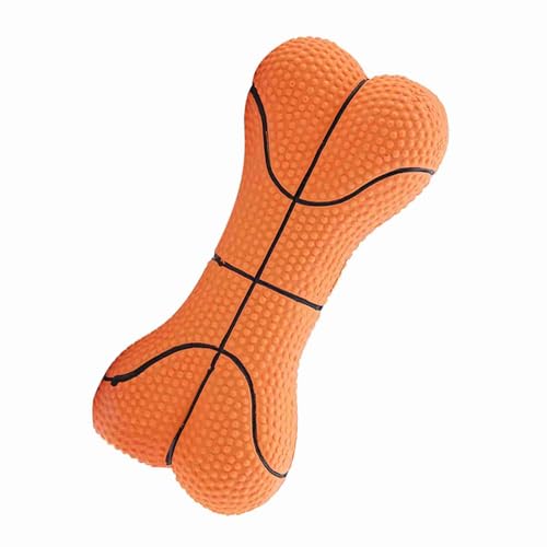 SYH&AQYE Kauspielzeug für Hunde, Quietschendes Latex Hundespielzeug aus Knochen, Schönes Weiches Kauspielzeug für Welpen Zum Apportieren und Werfen von Haustieren Beim Training (Basketball)