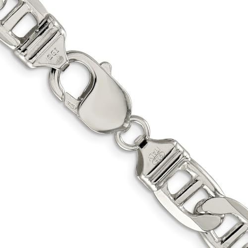 JewelryWeb 925 Sterling Silver Solid Polished 9.5mm Nautical Ship Mariner Anchor Chain Bracelet 8 Inch Lobster Claw Link-Bracelet for Women and Men3