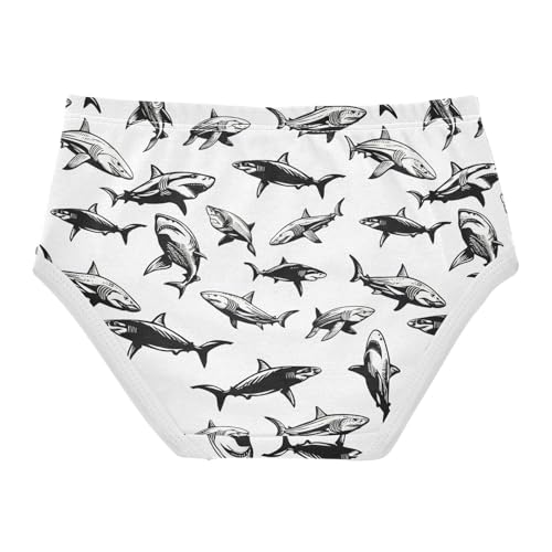 Fish Shark Black and White Toddler Girls's Underwear 2T 23028572