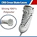 CRS Cross Figure Skate Laces. 2 Pair. White, Polyester, Stay Tight Skate Lace for Ice Skating, Figure and Roller Skates (108 Inch)
