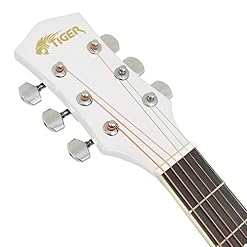 TIGER Guitare acoustique Découpe Blanc - Les Beatles, Paul McCartney, John Lennon, RIngo Starr, George Harrison TIGER Guitare acoustique Découpe Blanc – Image 3