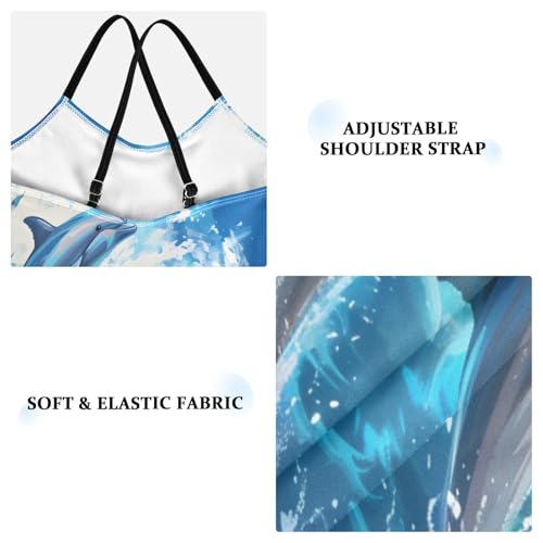 Girl's One Piece Swimsuit Beautiful Dolphins Jumped Beach Bathing Swimwear3