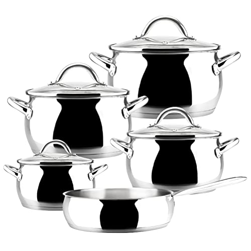 Magefesa - Kuchen batería de cocina, 9 piezas, Elementos 5 Piezas, Acero Inoxidable, Multicolor