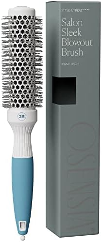 Round Brush for Blow Drying - Extra Small Ceramic Thermal Ionic Roller Brush for Sleek, Salon Blowout - Lightweight Round Hair Brush for Precise Styling and Manageable Hair (1 Inch) (Not Electrical)