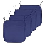 Szblnsm Outdoor Cushion Covers Replacement 19x19x3In, Patio & Sofa Cushion Covers with Handle & Adjustable Straps, Waterproof, Set of 4, Bavy Blue