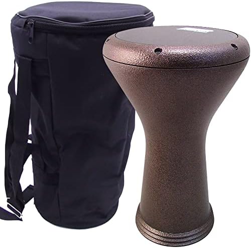 17" Percussion" Gawharet El Fan Pro Metal Darbuka Drum Doumbek (Copper + PowerBeat Black)