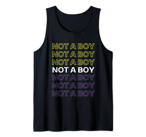 Not A Boy | Bandera del orgullo no binario para Enby Camiseta sin Mangas