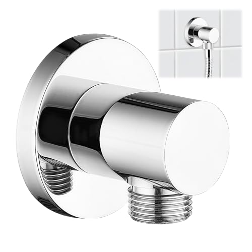 GAESHOW Raccord de tuyau de douche mural, raccord de tuyau G1/2, raccord mural pour douchette, systèmes de douche, accessoires de salle de bain, support de bras de douche réglable