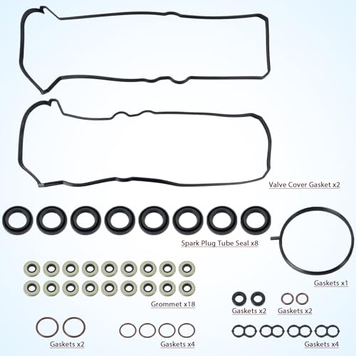 Image of Engine Valve Cover Gasket Set Fits 2003-2009 Toyota 4Runner,2000-2009 Tundra,1998-2007 Land Cruiser,2001-2009 Sequoia,1998-2007 Lexus GS400 /GS430 /GX470 /LS400 /LS430 4.7L Replace#VS50592R