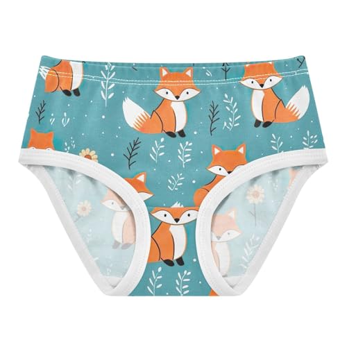 Cute Foxes Kids Underwear, Toddler Briefs, Girls Underwear Cotton, 2–8 Years