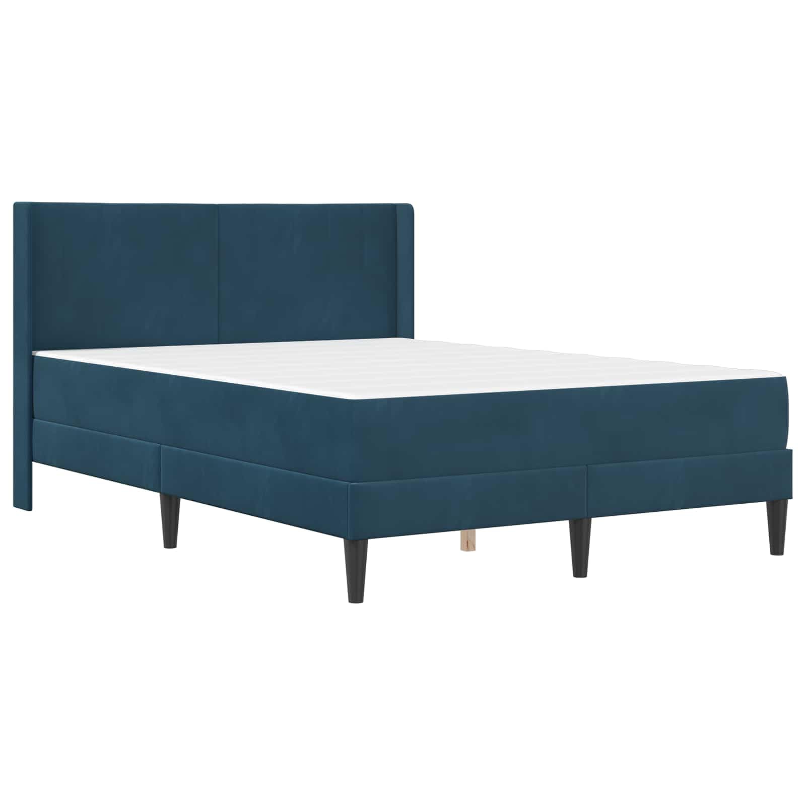vidaXL Rama łóżka z materacem niebieski 140 x 190 cm Welur