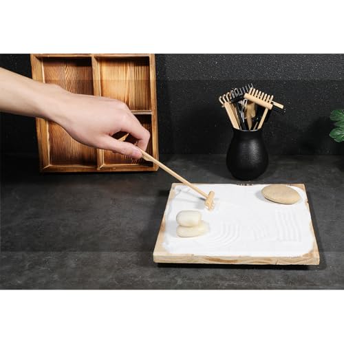 6pcs Mini Herramientas Rastrillo Zen para Jardín de Arena miniatura 5