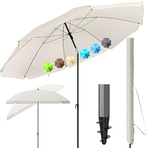 4smile Sonnenschirm Strand Ø 180 cm, Beige