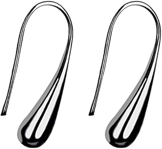 Amazon Brand-HIKARO Teardrop Water Drop Raindrop Earrings for Women Birthday Christmas Gift-Black