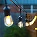 NIOSTA 24Ft Outdoor Hanging String Lights with 12 Dimmable LED Vintage Bulbs Commercial Grade Strand for Market Cafe Bistro Patio Party Tent Porch Garden -Blk