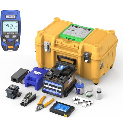 JILONG Fiber Fusion Splicer KL-360T Real Core Alignment Six Motors Splicing Machine 6S Splice; 16S Heat. Comes With KL-23F Precision Cleaver, Power Meter OPM-22V With VFL, LED Light