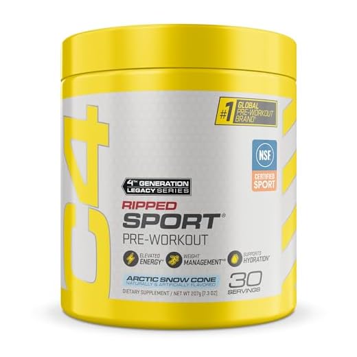 C4 Ripped Sport Pre Workout Powder Arctic Snow Cone - NSF Certified for Sport + Sugar Free Preworkout Energy Supplement for Men & Women - 135mg Caffeine + Weight Loss - 30 Servings