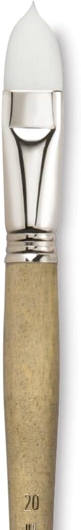 Escoda Perla Toray White Synthetic Brush - Filbert, Long Handle, Size 20