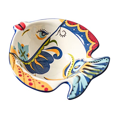 PHENOFICE Ciotola A Forma Di Pesce in Ceramica Piatto Per Insalata Irregolare Ciotola Decorativa Per Esposizione Di Alimenti