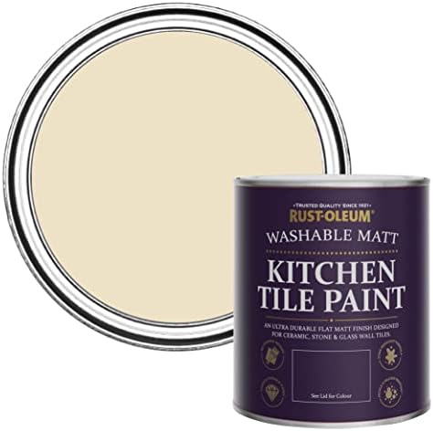 Rust-Oleum White water resistant Kitchen Tile Paint in Matt Finish - Chalk White 750ml