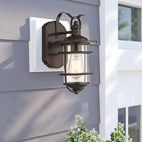 Casia Outdoor Wall Sconce, Traditional Wall Mounted Lights, Exterior Wall Lighting Fixture, Patio Porch Wall Lamp (Oil Rubbed Bronze, 1 Pack) #TOP3