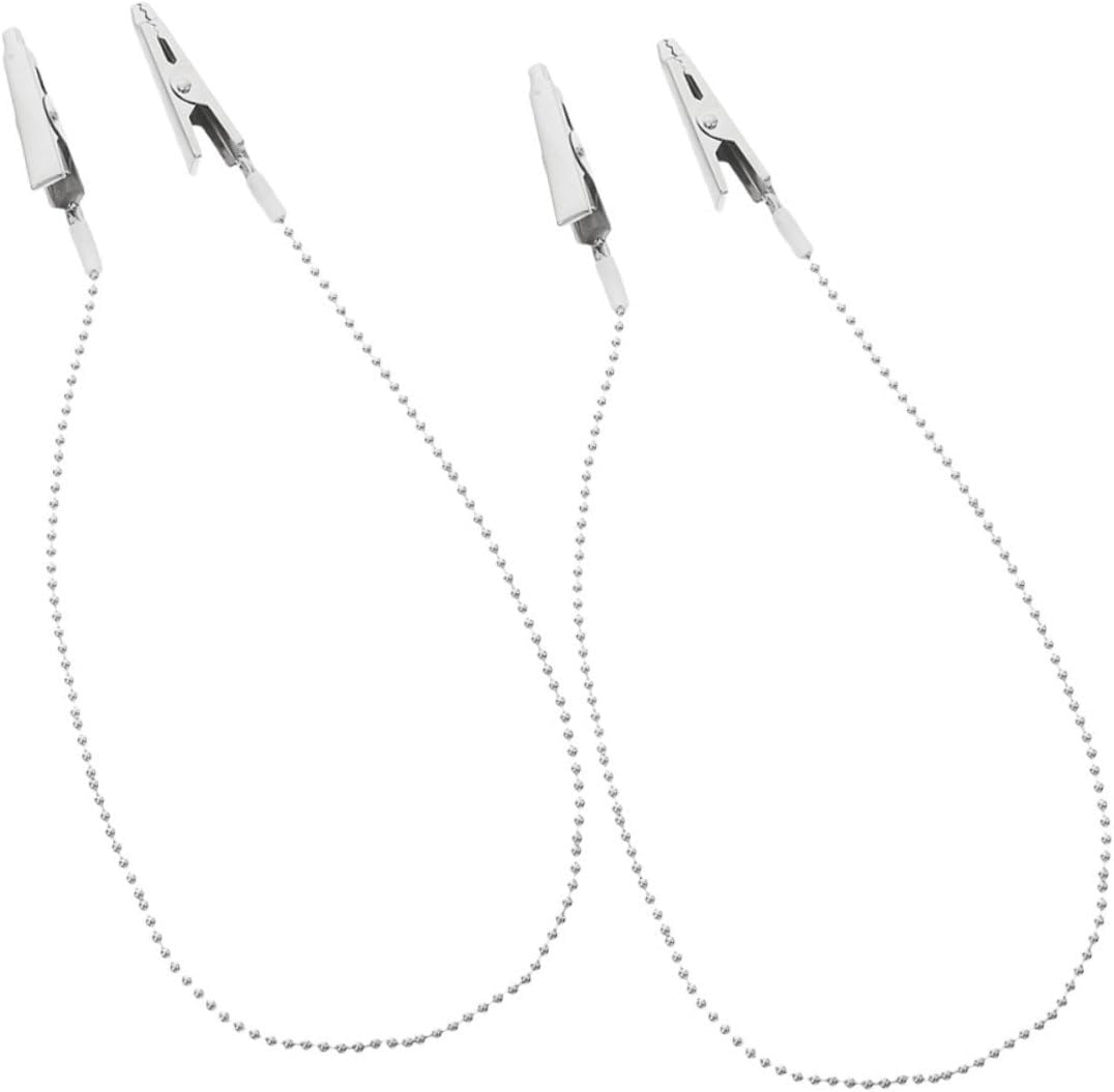 Mikinona 2pcs Napkin Clip Chain Clips Both Ends Reusable Bib Holder for Adults and Elders Portable Napkin Chain for Office Salon and Home Use