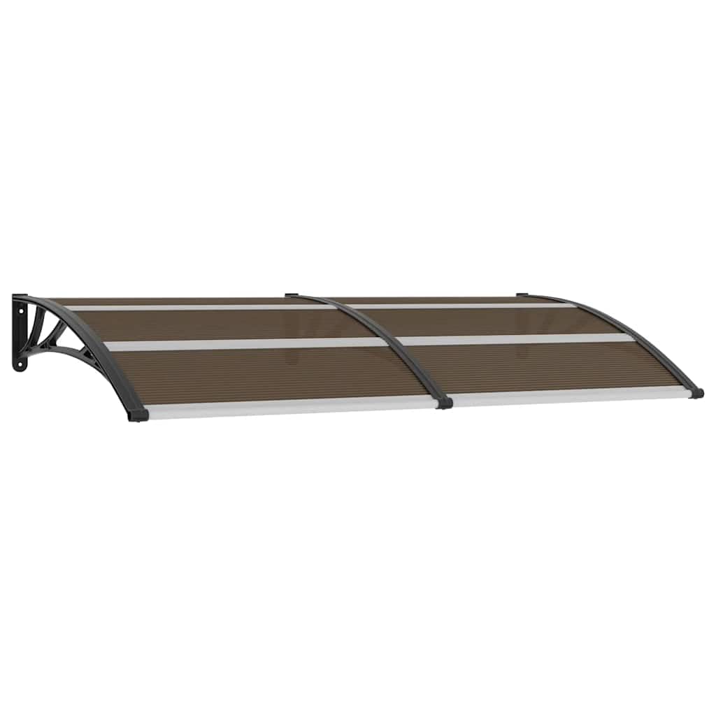 Auvent de porte 200x100 cm en polycarbonate marron transparent pour marquise de porte extérieure