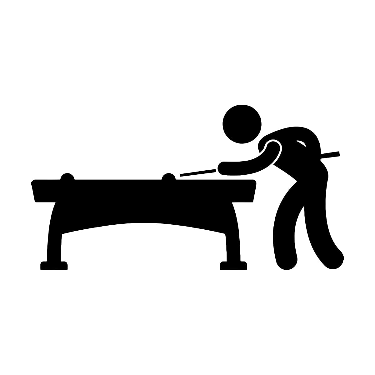Billiards Player Pub Games Vinyl Wall Sticker Cartoon Sports and Hobbies Wall Stickers Games Art Decals for Baby Kids Room Extra Large - 56x100cm