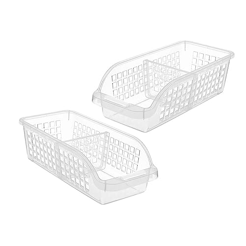 GRIRIW 2Piezas Cajas De Almacenamiento Transparentes Para Refrigerador Contenedores Para Verduras Organizadores De Cocina Apilables y Prácticos