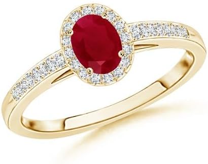 Princess Diana Inspired 925 Sterling Silver Oval 1 Ctw Red Ruby Gemstone Promise Ring for Women, Gift For Her