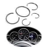 GTINTHEBOX 5 Pcs Silver Interior Dashboard Edge Trim Cover Ring for 2010-2016 Porsche Cayenne, 2008-2019 Porsche 911, 2010-2016 Porsche Panamera