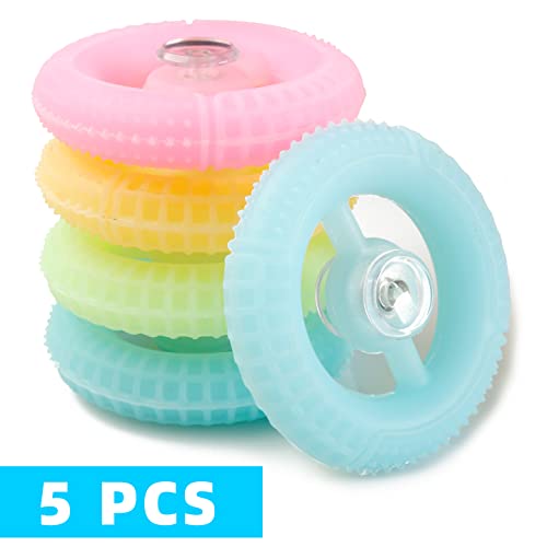 PROLOSO Luminous Spinning Gyro Round Grip Ring Hand Strengthener Forearm Exerciser Fidget Spinner for Kids Birthday Gifts Adults Stress Anxiety Reliever 5Pcs in Random Colors